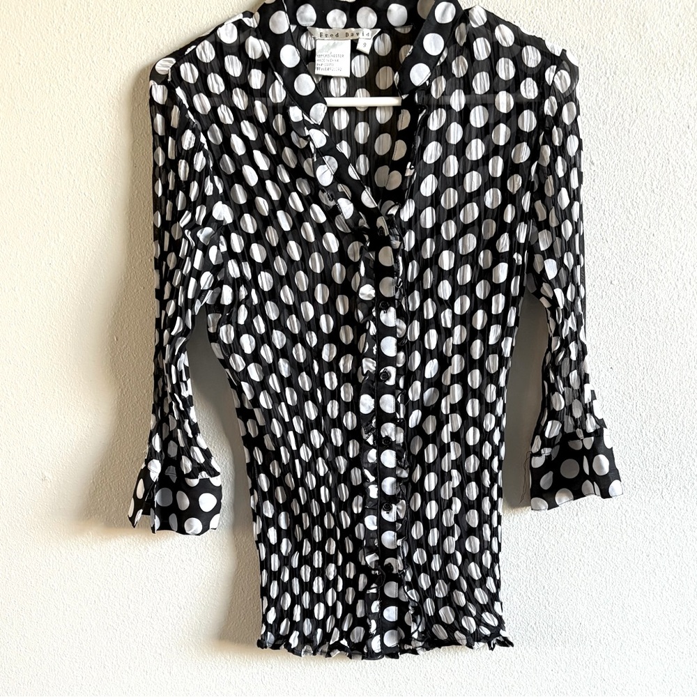 Black and White Polka Dot Women's Top